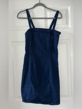 Madewell Dark Blue Denim Mini Dress with Removable Straps